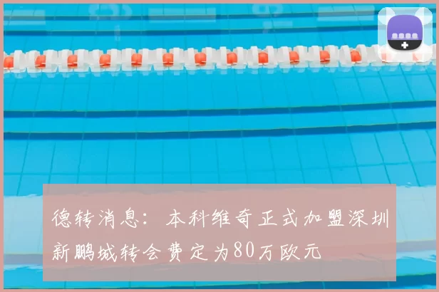 德转消息：本科维奇正式加盟深圳新鹏城转会费定为80万欧元