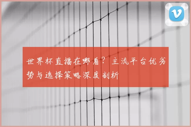 世界杯直播在哪看？主流平台优劣势与选择策略深度剖析