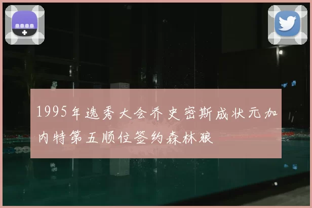 1995年选秀大会乔史密斯成状元加内特第五顺位签约森林狼